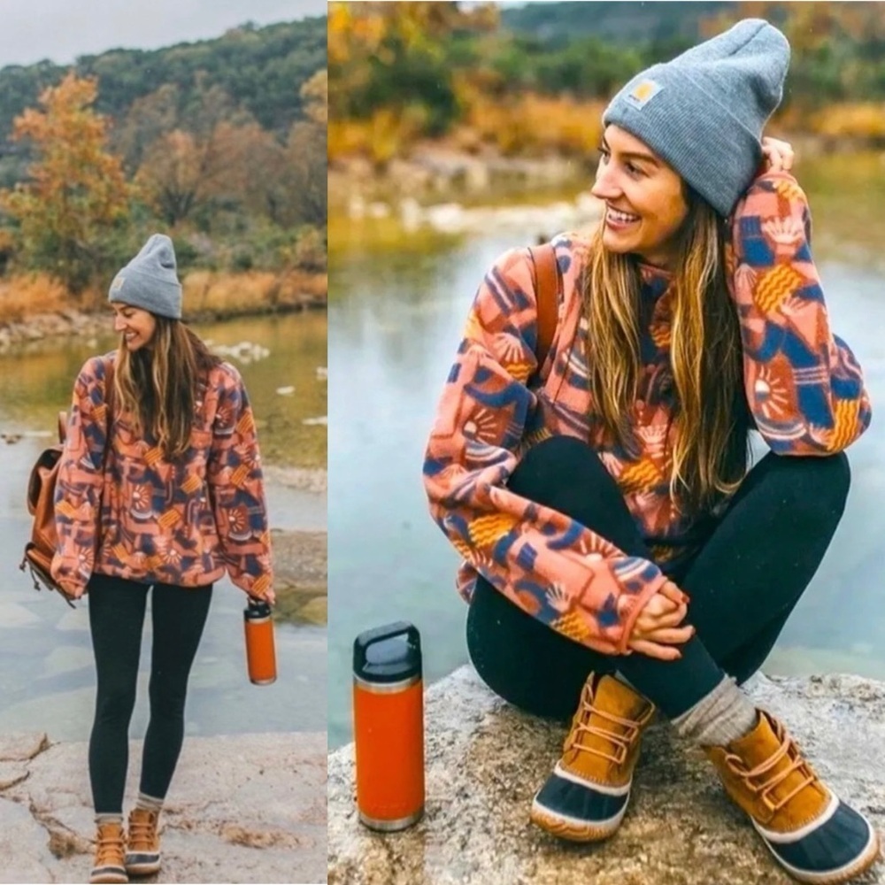 SUPER RARE Patagonia Synchilla Snap T Canyon Block Big Sisu Fleece Pullover Sz S
